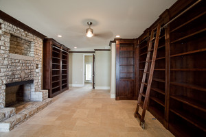 Picture of Spindler Construction Study with library and fireplace remodel Austin Texas