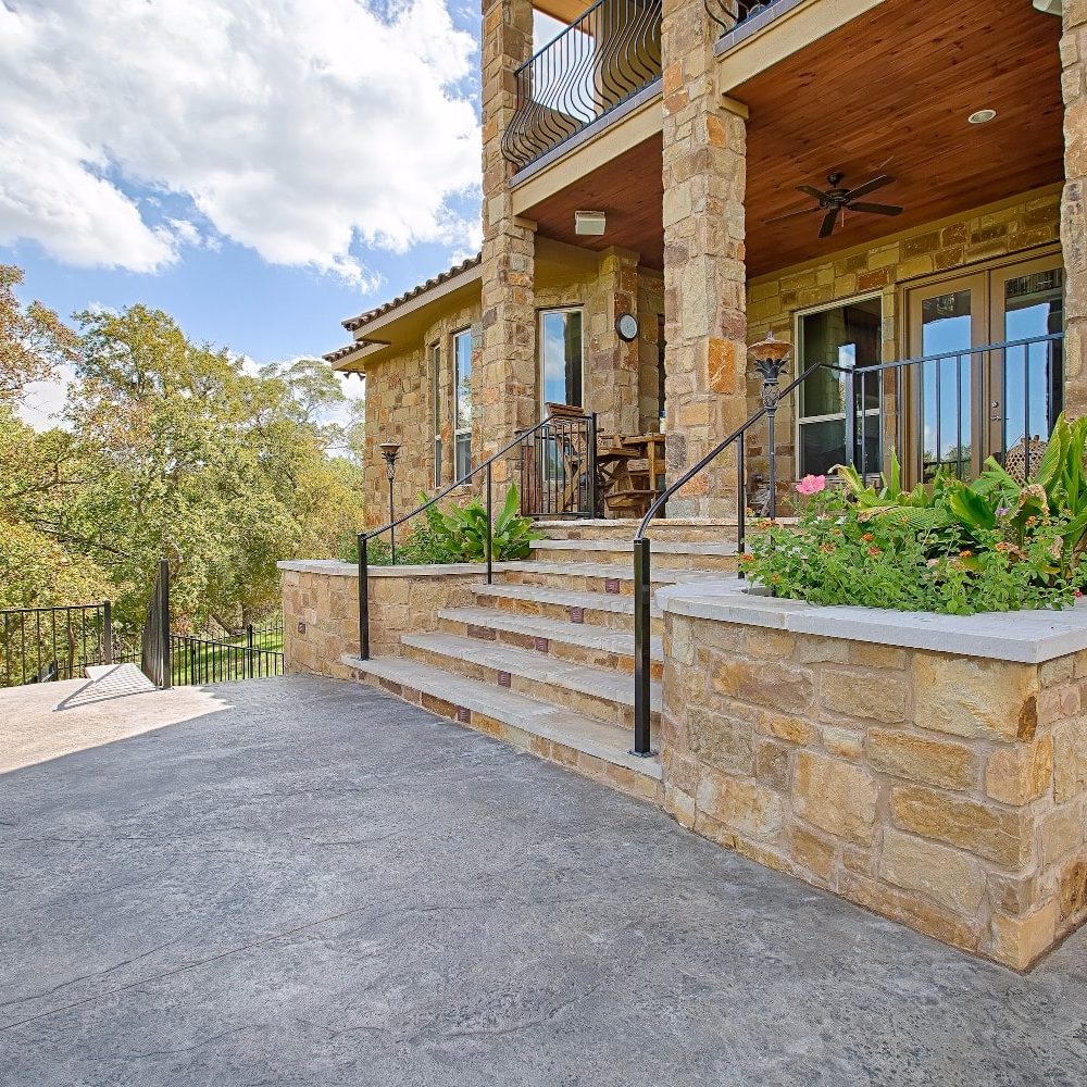 terraced rear deck softens transition to ground